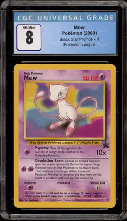 Pokemon Mew League Black Star Promo #8 CGC 8 - Image 1