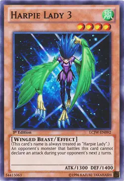 Harpie Lady 3 - LCJW-EN092 - Super Rare - 1st Edition NM Yugioh Legendary Collec - Image 1