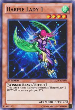 Harpie Lady 1 - LCJW-EN090 - Super Rare - 1st Edition NM Yugioh Legendary Collec - Image 1