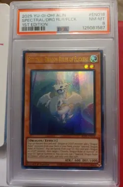 2025 Yu-Gi-Oh! Spectral, Dragon Ruler Of Flickers #EN018 PSA NM-MT 8 - Image 4