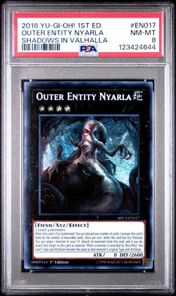 Yu-Gi-Oh! Outer Entity Nyarla SHVA-EN017 PSA 8 NM-MT Secret Rare 1st Edition - Image 2