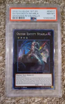 Yu-Gi-Oh! Outer Entity Nyarla SHVA-EN017 PSA 8 NM-MT Secret Rare 1st Edition - Image 4