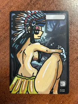 Altered/Hand Painted Art MTG Card - Anime Girl - Savage Chief Swamp - Image 1