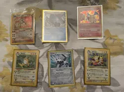 Old Damaged Holographic Pokemon Card Collection - Image 1