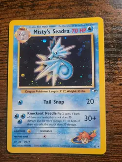 Misty's Seadra - 9/132 - 2000 Holo Rare Gym Heroes PRERELEASE Pokemon Card LP - Image 1