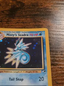 Misty's Seadra - 9/132 - 2000 Holo Rare Gym Heroes PRERELEASE Pokemon Card LP - Image 2