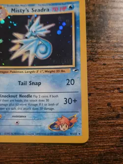 Misty's Seadra - 9/132 - 2000 Holo Rare Gym Heroes PRERELEASE Pokemon Card LP - Image 5