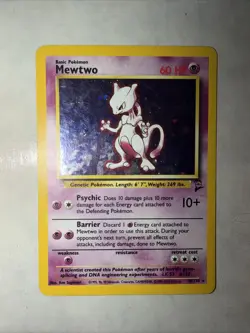 Pokemon TCG Mewtwo Base Set 2 Card #10/102 Holo Rare 1999 - Image 1