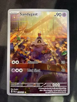 Sandygast 214/193 Sv02: Paldea Evolved Holo Pokemon Card Full Art Psychic Type - Image 1
