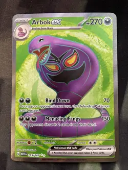 Arbok ex Ultra Rare SV: Scarlet & Violet 151 185/165 Pokemon Card Full Art Dark - Image 1