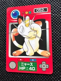 Meowth 052 Vintage Mini Carddass Pokemon Zukan Pokdex Card Japanese NINTENDO - Image 3