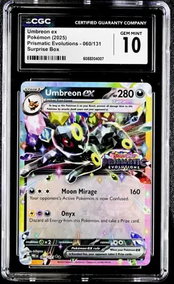 CGC 10 Umbreon Stamped 060/131 Prismatic Evolutions Surprise Box Promo Card - Image 1