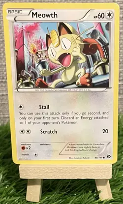 Pokemon Meowth 88/114 Trading Card Steam Siege Non-Holo Basic 2016 NM & Free P&P - Image 1