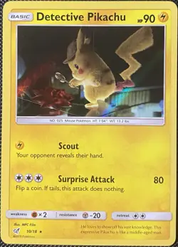 Detective Pikachu 10/18 Detective Pikachu Holo - Pokemon Card - Image 1