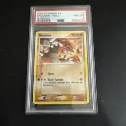 2005 Pokemon Card EX Emerald Groudon Holo #5 PSA 8 NM-MINT - Image 1