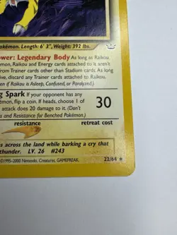 Pokemon TCG Raikou Neo Revelation Non Holo Rare NM - Image 4