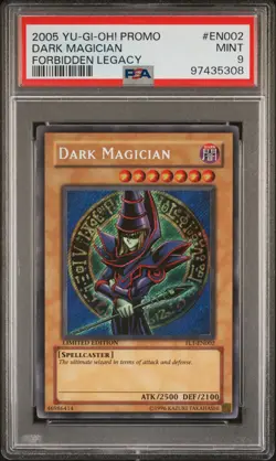 2005 YU-GI-OH! PROMO FORBIDDEN LEGACY #EN002 DARK MAGICIAN PSA 9 - Image 1