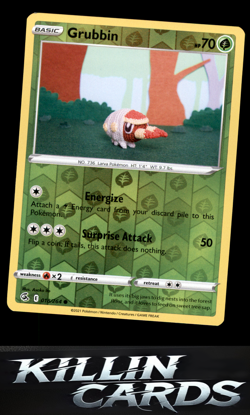 Reverse Holofoil Grubbin 018/264 Pokemon Common SWSH08: Fusion Strike Card NM - Image 1