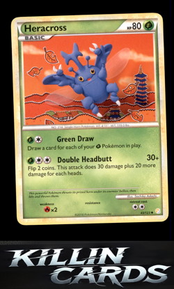 Heracross 43/123 Pokemon Uncommon HeartGold SoulSilver Card LP - Image 1