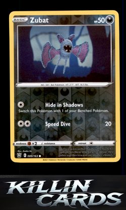 Reverse Holofoil Zubat 089/163 Pokemon Common SWSH05: Battle Styles Card NM - Image 1