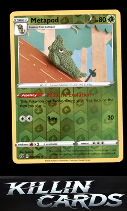 Reverse Holofoil Metapod 002/192 Pokemon Uncommon SWSH02: Rebel Clash Card NM - Image 1
