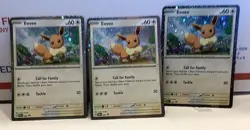 Eevee Holo 3 Card Pokemon Lot - Image 1
