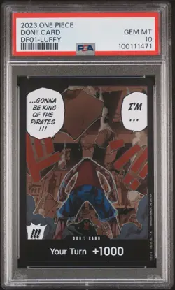 2023 ONE PIECE GOODS-DEVIL FRUITS COLLECTION VOL.1 DON!! CARD LUFFY PSA 10 - Image 1