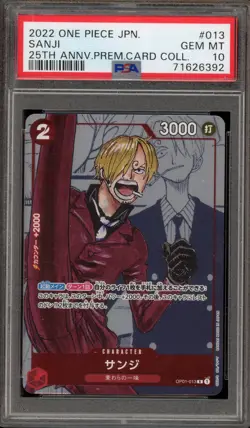 One Piece CCG Sanji 25th Anniversary Premium Card Coll. Japanese OP01-013 PSA 10 - Image 1