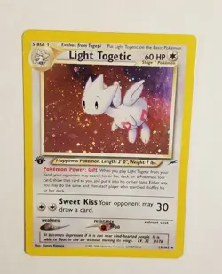 LIGHT TOGETIC 15/105 1st Edition Holo Rare Neo Destiny Pokemon Card LP SWIRL - Image 1