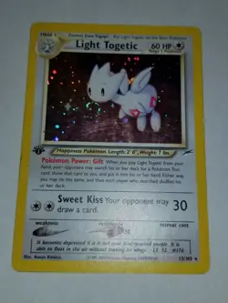 LIGHT TOGETIC 15/105 1st Edition Holo Rare Neo Destiny Pokemon Card LP SWIRL - Image 3