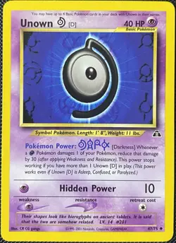 Unown [D] 47/75 Neo Discovery Regular - Pokemon Card - Image 1