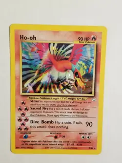 HO-OH 7/64 Holo Rare Neo Revelation Pokemon Card Near Mint/Light Play - Image 1