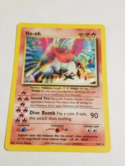 HO-OH 7/64 Holo Rare Neo Revelation Pokemon Card Near Mint/Light Play - Image 2