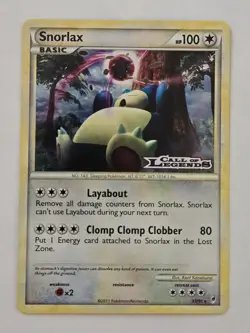 Snorlax 33/95 Stamped Holo Rare Call of Legends Pokemon TCG Card LP - Image 1