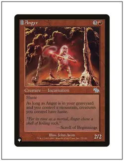 1x Anger, Mystery Booster / The List, Magic MTG NM - Image 1