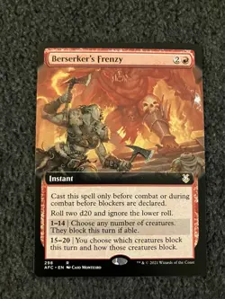 Magic The Gathering MTG - Berserker's Frenzy (Extended Art) - AFC / AFR - Image 1