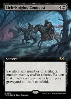 Lich-Knights' Conquest - Foil Extended Art WOE NM MTG - Image 1