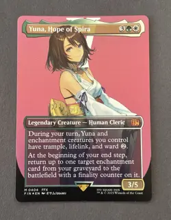 Yuna, Hope of Spira 404-Borderless-Magic the Gathering Final Fantasy-NM/LP-FOIL - Image 1