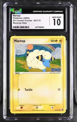 Mareep [Reverse Holo] #62 Pokemon Unseen Forces CGC 10 - Image 1