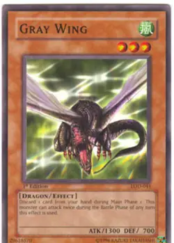 Yugioh! LP Gray Wing - LOD-041 - Common - 1st Edition Lightly Played, English - Image 1