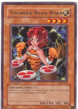 Yugioh! LP Thunder Nyan Nyan - LOD-059 - Rare - 1st Edition Lightly Played, Engl - Image 1