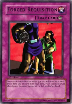 Yugioh! LP Forced Requisition - PSV-025 - Rare - 1st Edition Lightly Played, Eng - Image 1