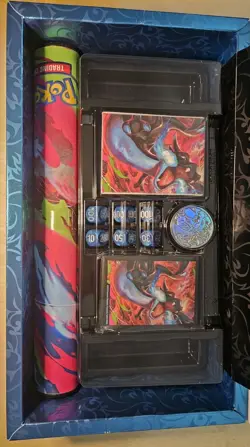 X1 Pokemon Card M Charizard X EX Playmat, deck Box, coin, dice & Sleeves - Image 2