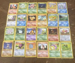 Lot Of 24 Vintage WoTC Pokemon Cards Shadowless Base Jungle Fossil No Holo - Image 1