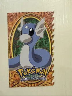 Dratini #147 10 of 12 Pokemon Topps Embossed Die Cut Black Logo Card NM - Image 1