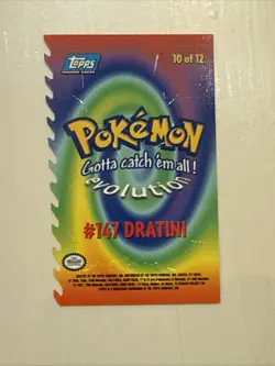 Dratini #147 10 of 12 Pokemon Topps Embossed Die Cut Black Logo Card NM - Image 2