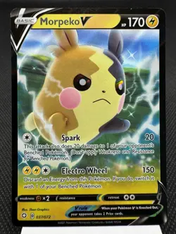 Morpeko V 037/072 - Ultra Rare Holo - Shining Fates Pokemon Card Light Play - Image 1