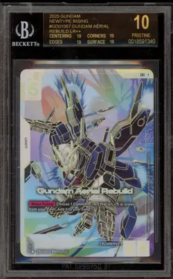 Gundam Card Game Gundam Aerial Rebuild LR++ Newtype #GD01067 BGS 10 BLACK LABEL - Image 1