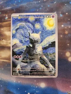Mewtwo Starry Night Pokemon Fan Art Card Collectible/Gift/Display - Image 1