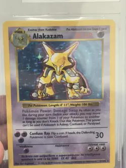 BGS 8.5 NM-MT Alakazam 1999 Base Set 1/102 Shadowless Holo Pokemon Card - Image 3